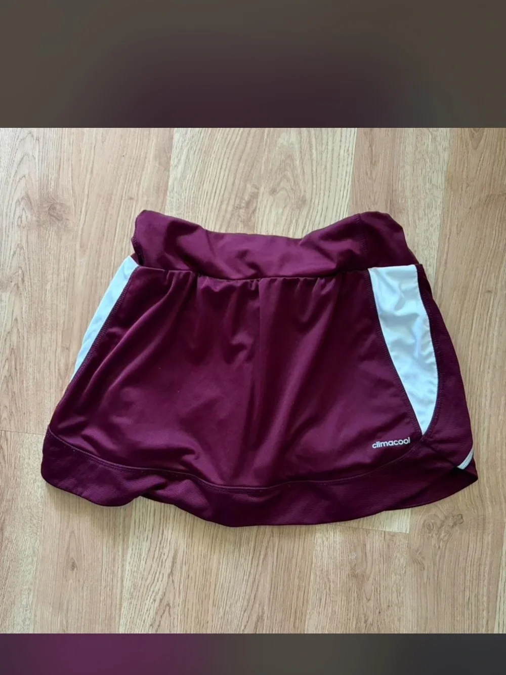 adidas Burgundy Athletic Skort with White Trim